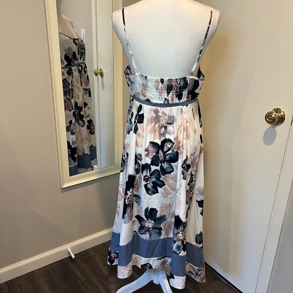 Simply Vera Vera Wang Watercolor Floral Asymmetrical Dress, Size Large - Picture 8 of 16